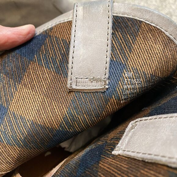 Born Ankle Boots 8M EU 39 Gray Leather Zipped Block Heel Grunge Western - Picture 9 of 10